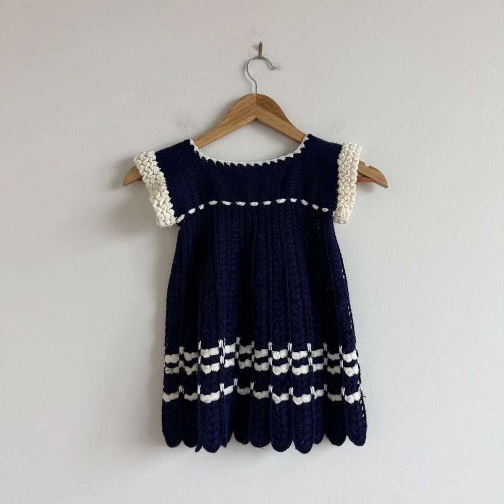Vintage Handmade Crochet‎ Knit Dress